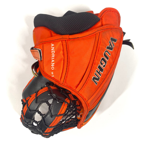 Vaughn Velocity V9 - Used Pro Stock Goalie Glove (Orange/Black/White)