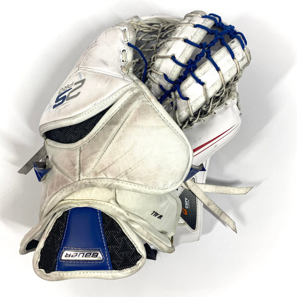 Bauer Supreme 2S Pro - Used Pro Stock Goalie Glove (White/Red/Blue)