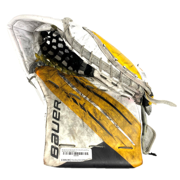 Bauer Vapor HyperLite - Used Pro Stock Goalie Glove (White/Yellow/Black)