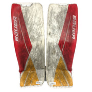 Bauer Supreme Ultrasonic - Used Pro Stock Goalie Pad Set (White/Red/Yellow)