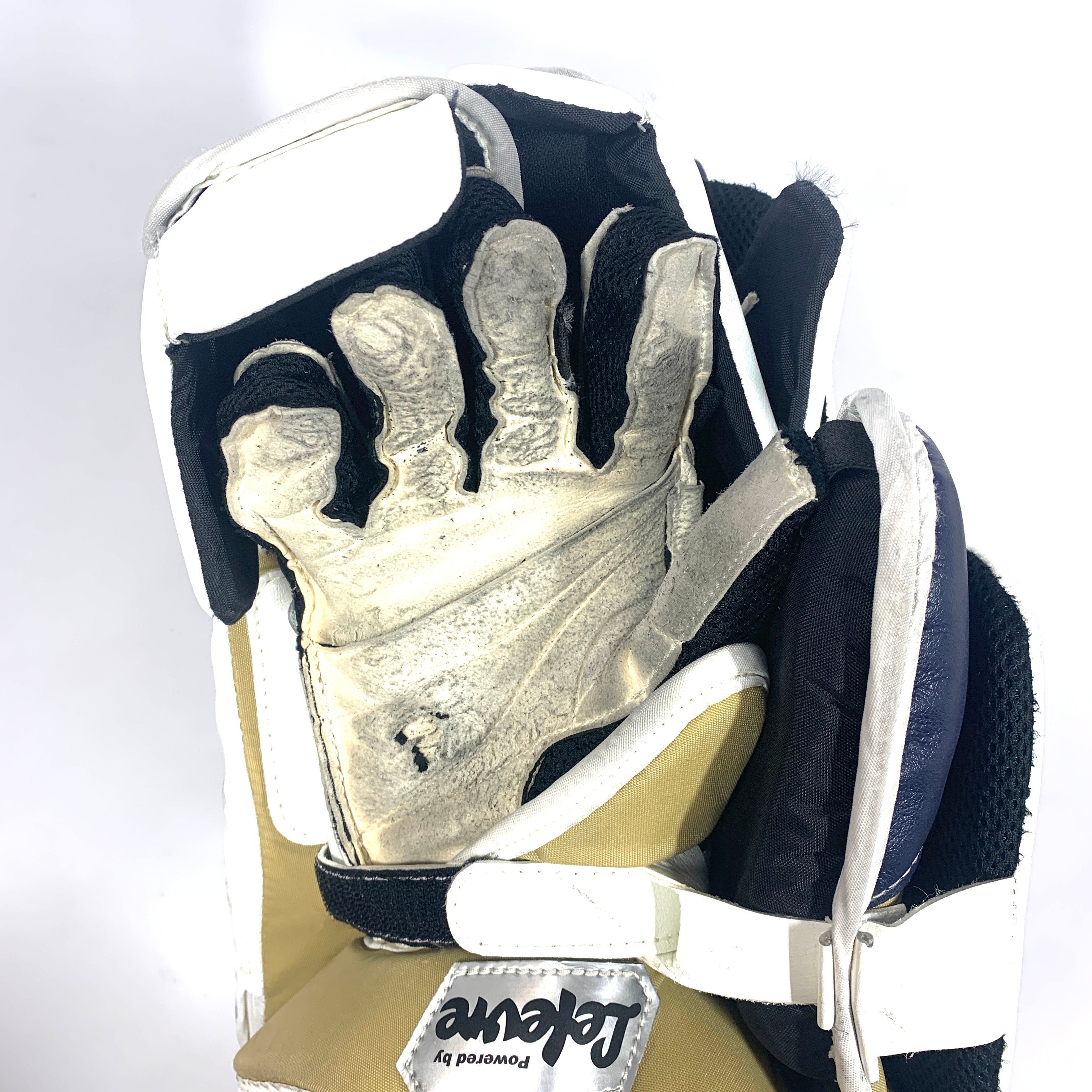 Used CCM Premier II - Pro Stock Goalie Blocker (White/Gold/Navy)