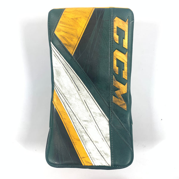 CCM Extreme Flex 5 - Used Pro Stock Goalie Blocker (Green/Yellow)