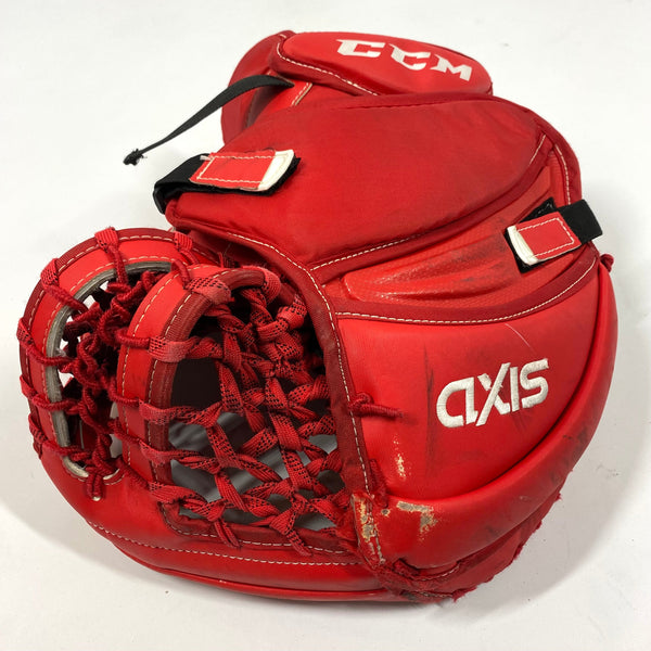 CCM AXIS - Used Pro Stock Goalie Glove (Red/White)