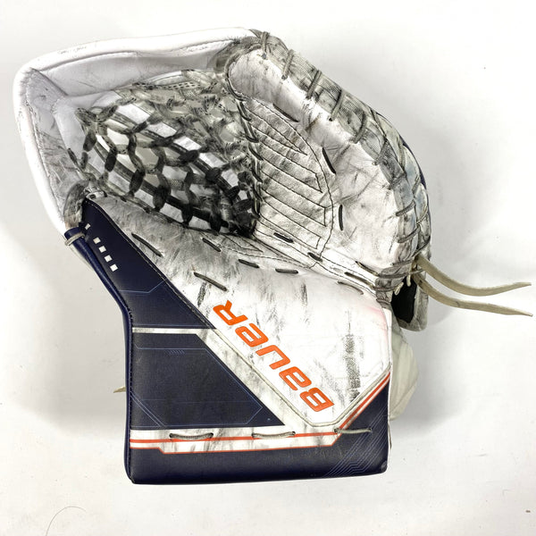 Bauer Supreme Mach - Used Pro Stock Goalie Glove (White/Orange/Navy)
