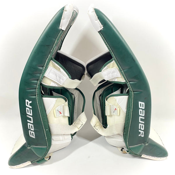 Bauer Supreme Ultrasonic - Used Pro Stock Goalie Leg Pads (White/Green)