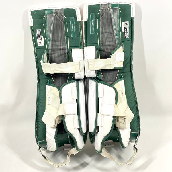 Bauer Supreme Ultrasonic - Used Pro Stock Goalie Leg Pads (White/Green)