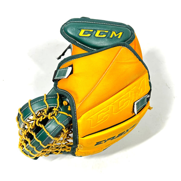 CCM Extreme Flex 5 - Used Pro Stock Goalie Glove (Green/Yellow)