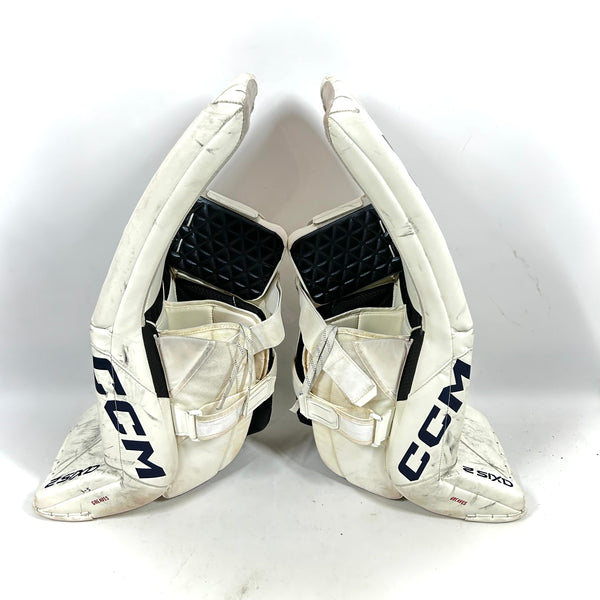 CCM AXIS 2 - Used AHL Pro Stock Goalie Pads (White)