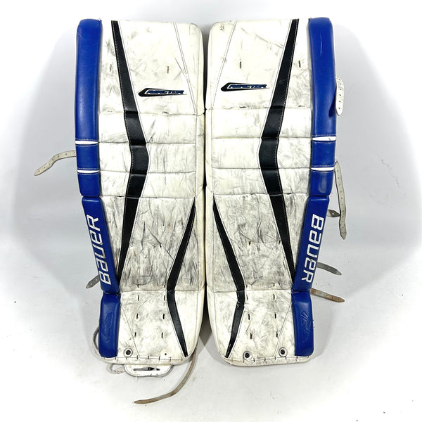 Bauer Reactor 9000 - Used Pro Stock Goalie Pads (White/Blue/Black)