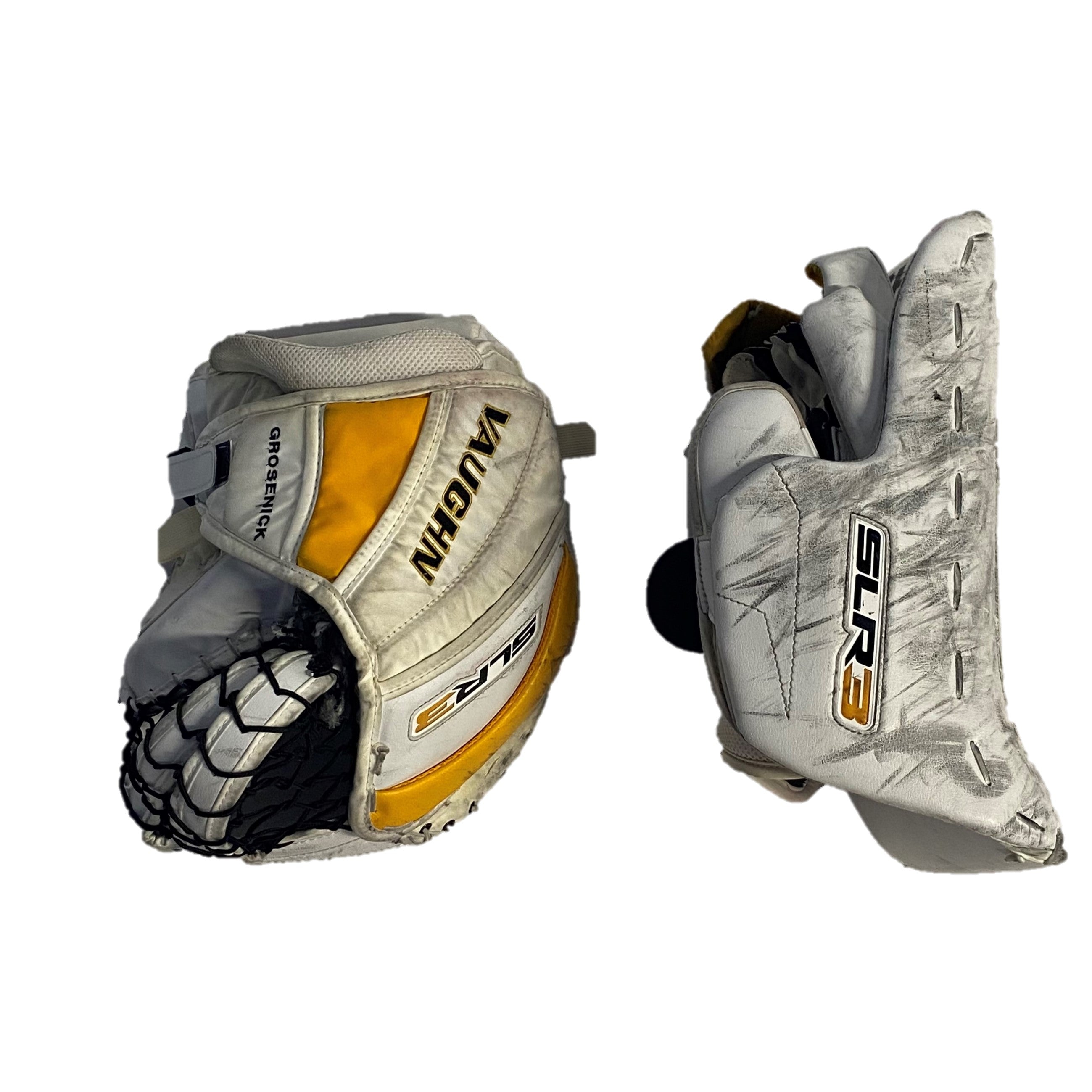 Vaughn Ventus SLR3 - Pro Stock Goalie Pads - Full Set (White/Yellow/Black)