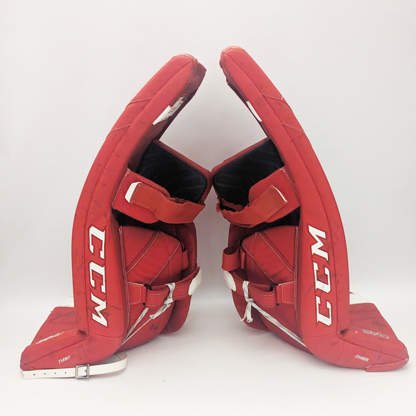 CCM AXIS - Used Pro Stock Goalie Pads (Red/White)