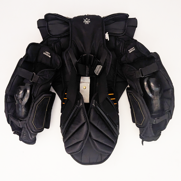 CCM Axis - Used Pro Stock Goalie Chest Protector with Premier Arms (Black/Yellow)