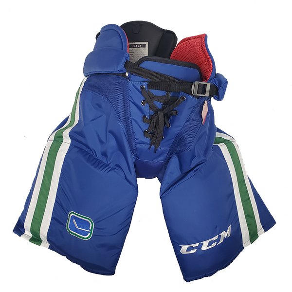 CCM HP45X Pro Stock Hockey Pants - Vancouver Canucks (NHL) - Green/White/Blue